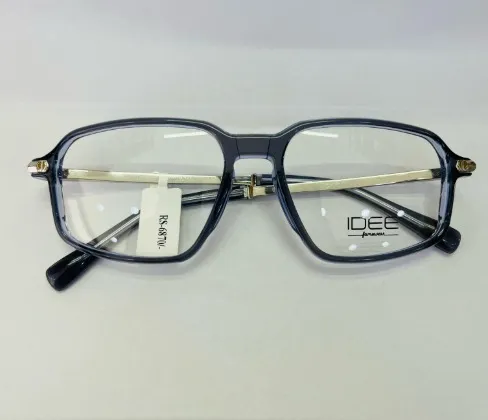 Crystal Blue Geometric Square Eyewear, front view